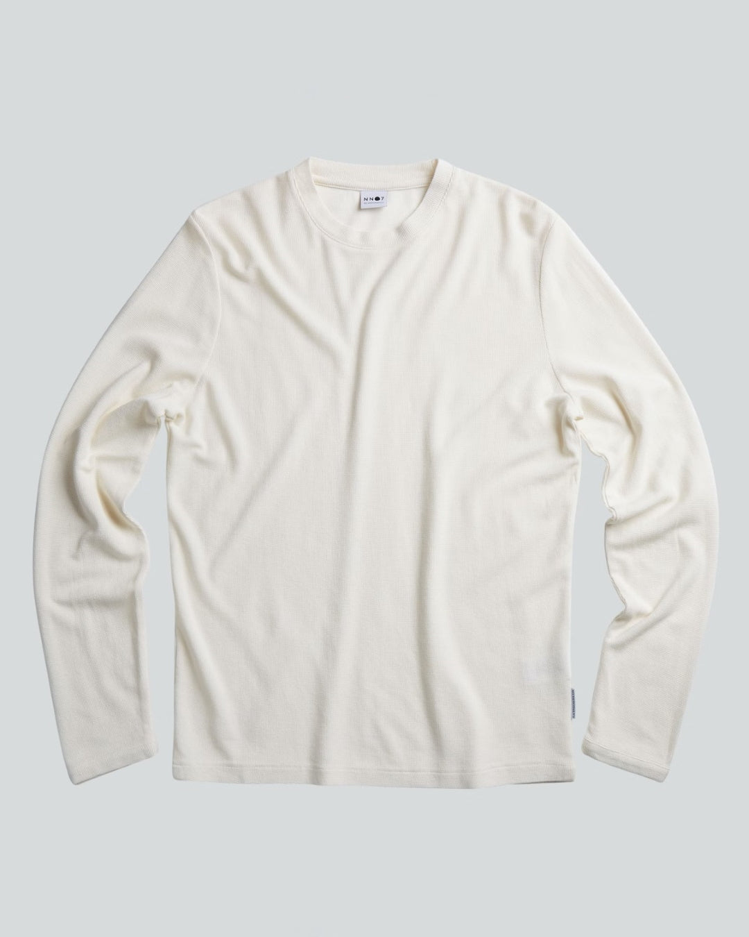 NN.07 Clive 3323 Wafel Longsleeve Egg White – vooraanzicht | Checkpoint Mol