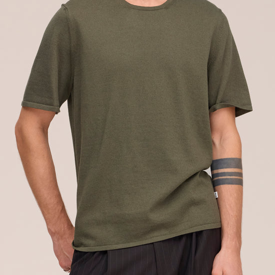 NN.07 Bari 60055 Cotton Cashmere T-shirt in Capers bij Checkpoint Mol