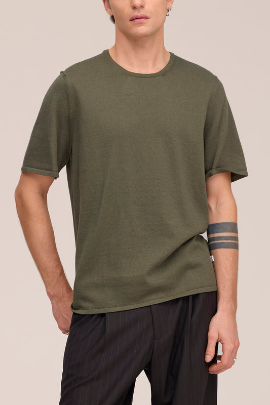 NN.07 Bari 60055 Cotton Cashmere T-shirt in Capers bij Checkpoint Mol