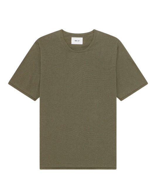 NN.07 Bari 60055 Short Sleeve Tee in Capers bij Checkpoint Mol