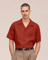 NN.07 Julio linnen shirt in Sienna Heat