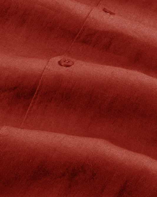 linnen detail van de NN.07 Julio shirt in sienna heat voor heren bij Checkpoint Mol