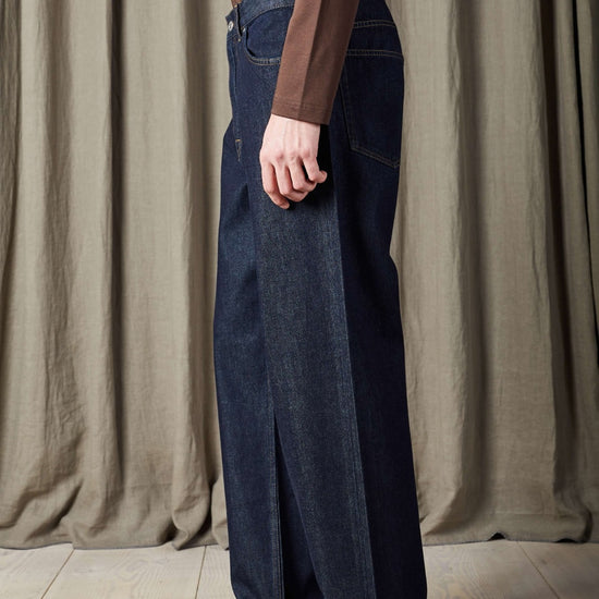 NN.07 Otis raw indigo jeans met relaxed fit en rechte pijp gordijn
