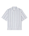 NN.07 Reed SS 50073 Supima Cotton Shirt in Blue Stripe bij Checkpoint Mol