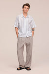 NN.07 Reed SS 50073 Supima Cotton Shirt in Blue Stripe bij Checkpoint Mol