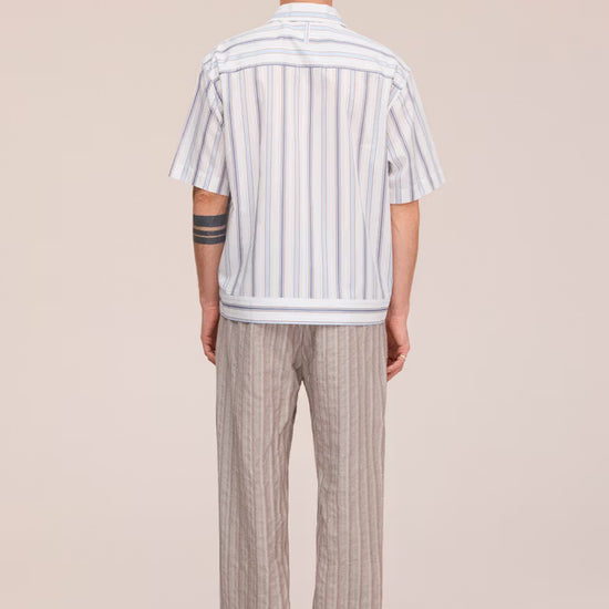NN.07 Reed SS 50073 Supima Cotton Shirt in Blue Stripe bij Checkpoint Mol