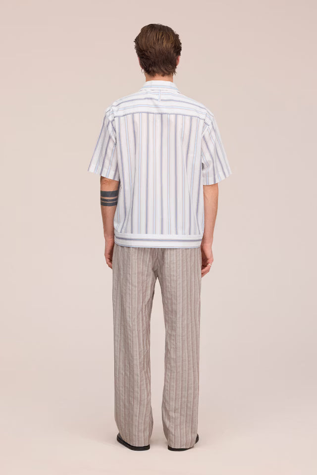 NN.07 Reed SS 50073 Supima Cotton Shirt in Blue Stripe bij Checkpoint Mol