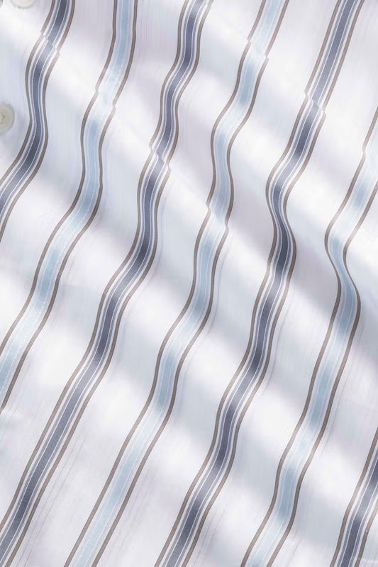 NN.07 Reed SS 50073 Supima Cotton Shirt in Blue Stripe bij Checkpoint Mol
