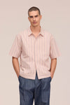 NN.07 Reed SS 50073 Pima Cotton Shirt in Pink Stripe bij Checkpoint Mol1