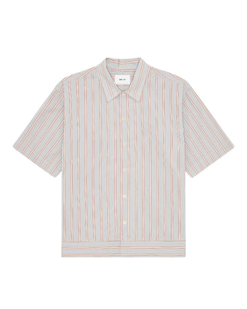 NN.07 Reed SS 5322 Supima Cotton Overshirt in Red Stripe bij Checkpoint Mol