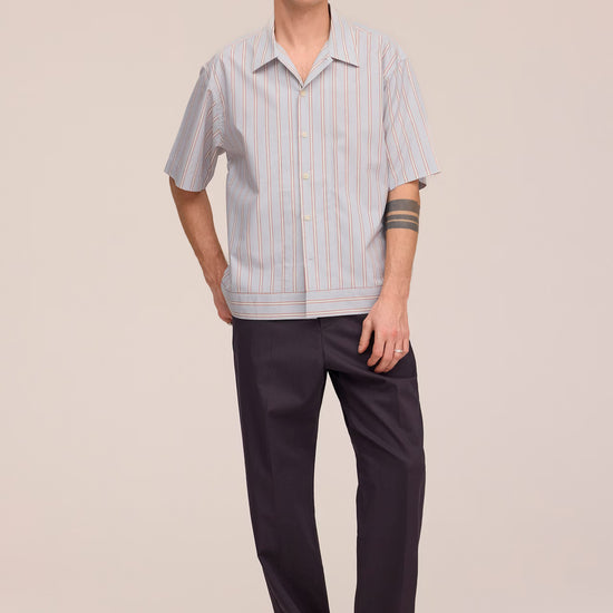 NN.07 Reed SS 5322 Supima Cotton Shirt in Red Stripe bij Checkpoint Mol