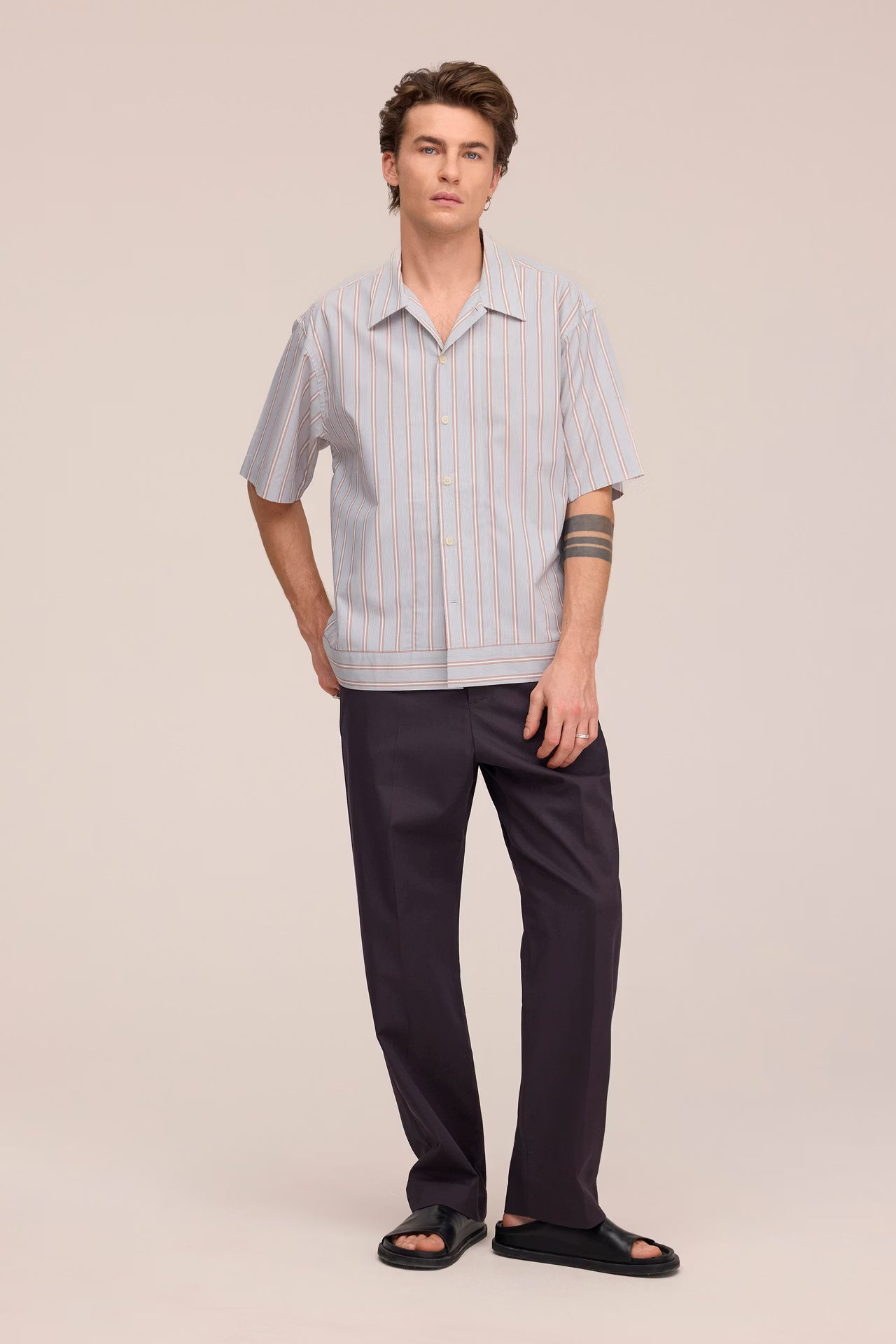 NN.07 Reed SS 5322 Supima Cotton Shirt in Red Stripe bij Checkpoint Mol