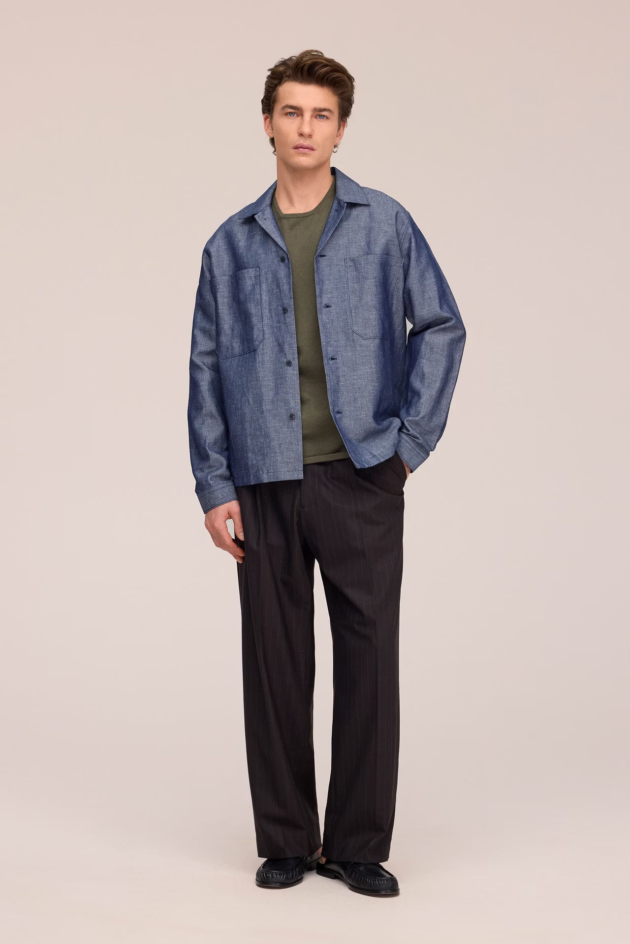 NN.07 Rob 50067 Chambray Denim Overshirt in Raw Indigo bij Checkpoint Mol