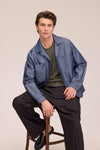 NN.07 Rob 50067 Chambray Denim Overshirt in Raw Indigo bij Checkpoint Mol