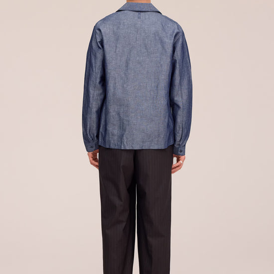 NN.07 Rob 50067 Chambray Denim Overshirt in Raw Indigo bij Checkpoint Mol3