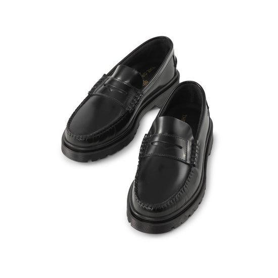Bovenaanzicht van de zwarte Playboy Shoes Austin penny loafer bij checkpoint
