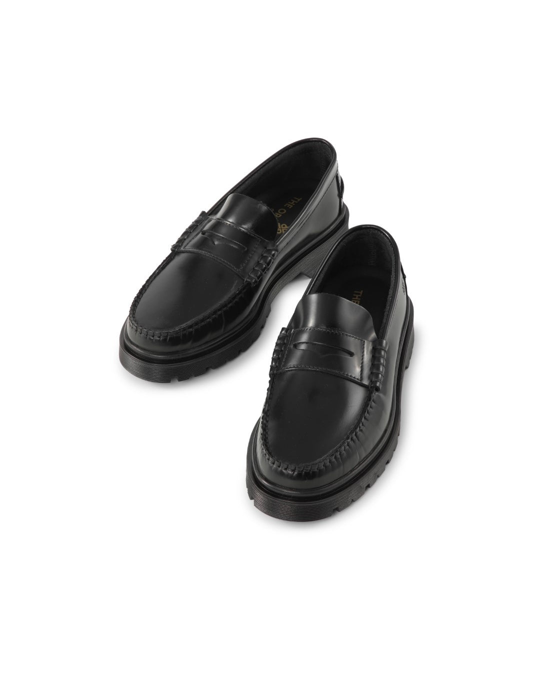 Bovenaanzicht van de zwarte Playboy Shoes Austin penny loafer bij checkpoint