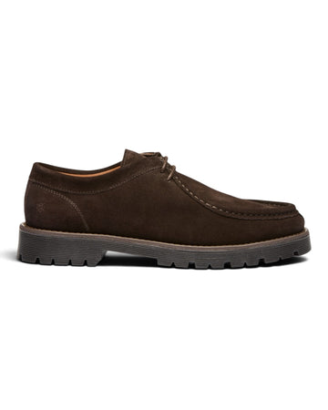 Playboy Shoes Malo moc-toe veterschoenen in bruin suède
