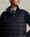 Polo Ralph Lauren Colden Opvouwbare Donsbodywarmer Navy – detail van de ritssluiting | Checkpoint Mol
