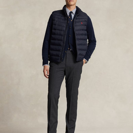 Polo Ralph Lauren Colden Opvouwbare Donsbodywarmer Navy – volledige combinatie op model | Checkpoint Mol