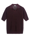 packshot van Roberto Collina Textured Knit Polo in Bordeaux b