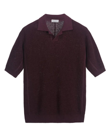 packshot van Roberto Collina Textured Knit Polo in Bordeaux b