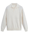 Roberto Collina Irregular Texture Skipper Polo in ecru katoen