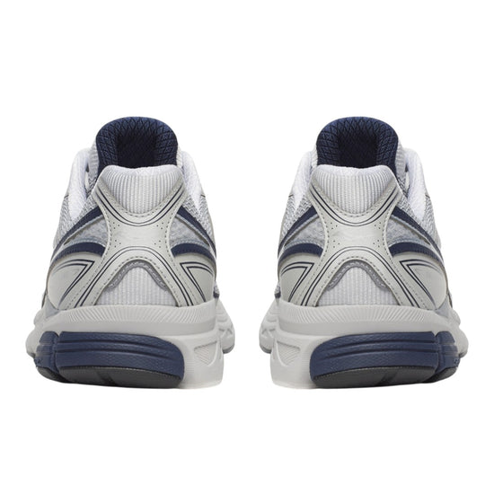 Achterkant van Saucony ProGrid Guide 7 Oyster Navy met technische running details