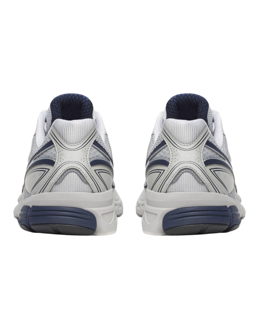 Achterkant van Saucony ProGrid Guide 7 Oyster Navy met technische running details