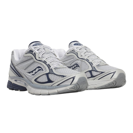 Zijkant van Saucony ProGrid Guide 7 Oyster Navy retro running sneaker