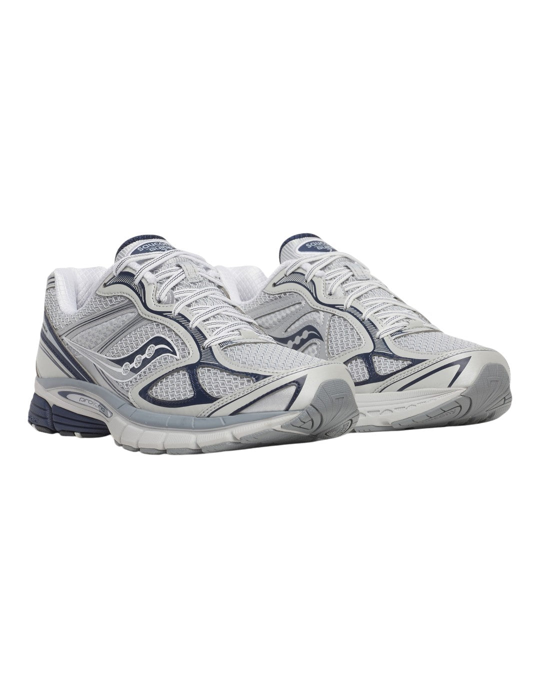 Zijkant van Saucony ProGrid Guide 7 Oyster Navy retro running sneaker