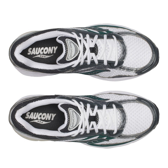 Detail van Saucony ProGrid Omni 9 OG in groene Pine kleur