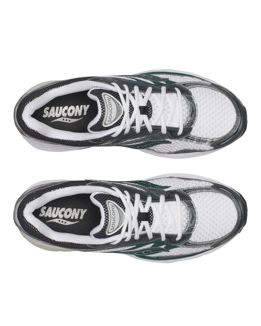 Detail van Saucony ProGrid Omni 9 OG in groene Pine kleur