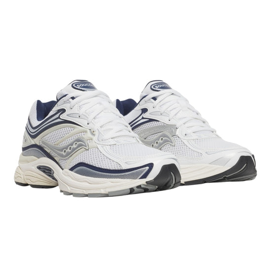 Zijkant van Saucony ProGrid Omni 9 White Navy retro running sneaker