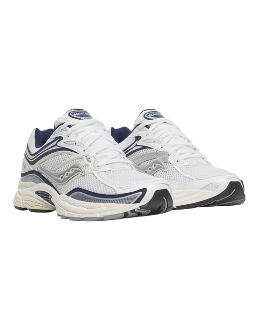 Zijkant van Saucony ProGrid Omni 9 White Navy retro running sneaker