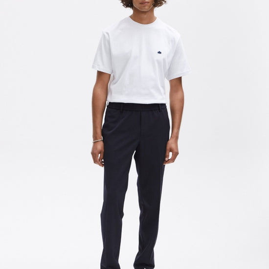 Navy Bien Wool Blend Trousers model