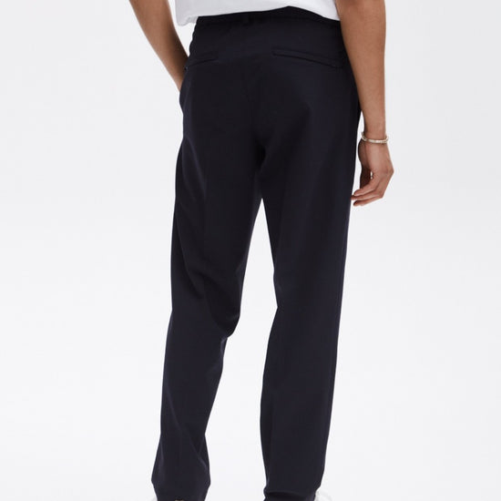 Navy Bien Wool Blend Trousers achterkant
