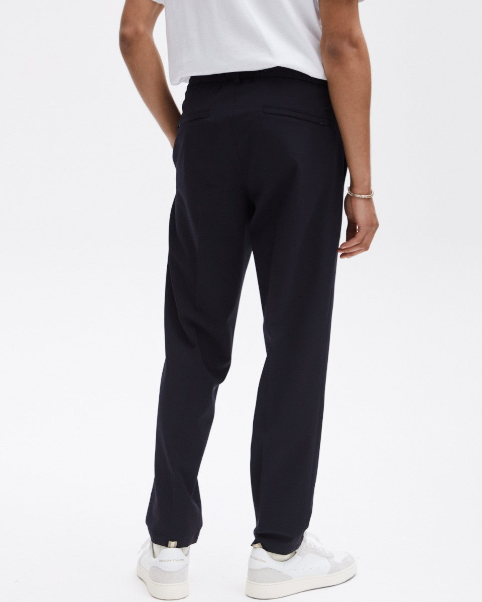 Navy Bien Wool Blend Trousers achterkant