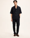 Navy Sage Wool-Linen Blend Shirt outfit