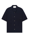 Navy Sage Wool-Linen Blend Shirt bij Checkpoint Mol