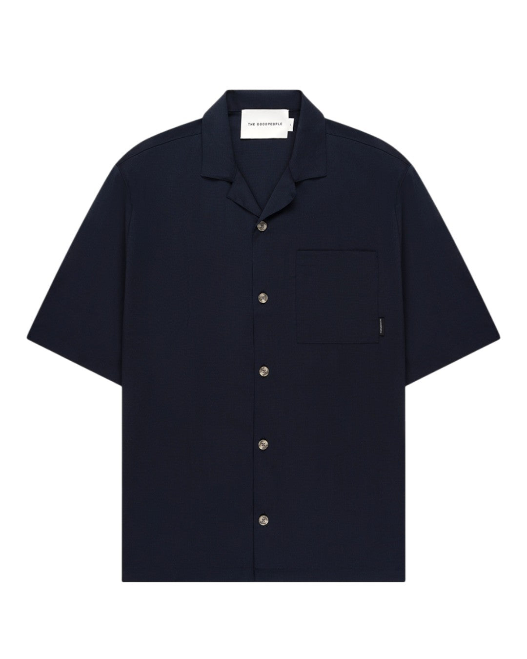 Navy Sage Wool-Linen Blend Shirt bij Checkpoint Mol