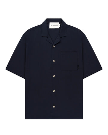 Navy Sage Wool-Linen Blend Shirt bij Checkpoint Mol