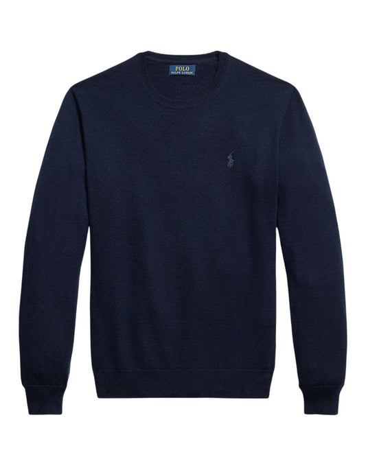 Merino Wool Crew Neck Pullover Hunter Navy
