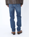 Detail van Won Hundred Archer Dard Blue 5-pocket denim met tapered leg