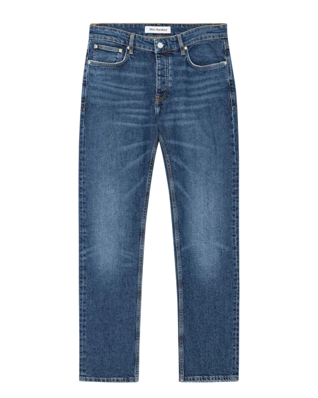Won Hundred Archer Relaxed Slim Denim Dard Blue relaxed slim fit jeans bij Checkpoint Mol