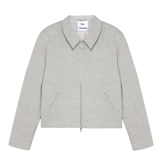 Won Hundred Dutton Jacket Light Grey Melange met regular fit bij Checkpoint Mol