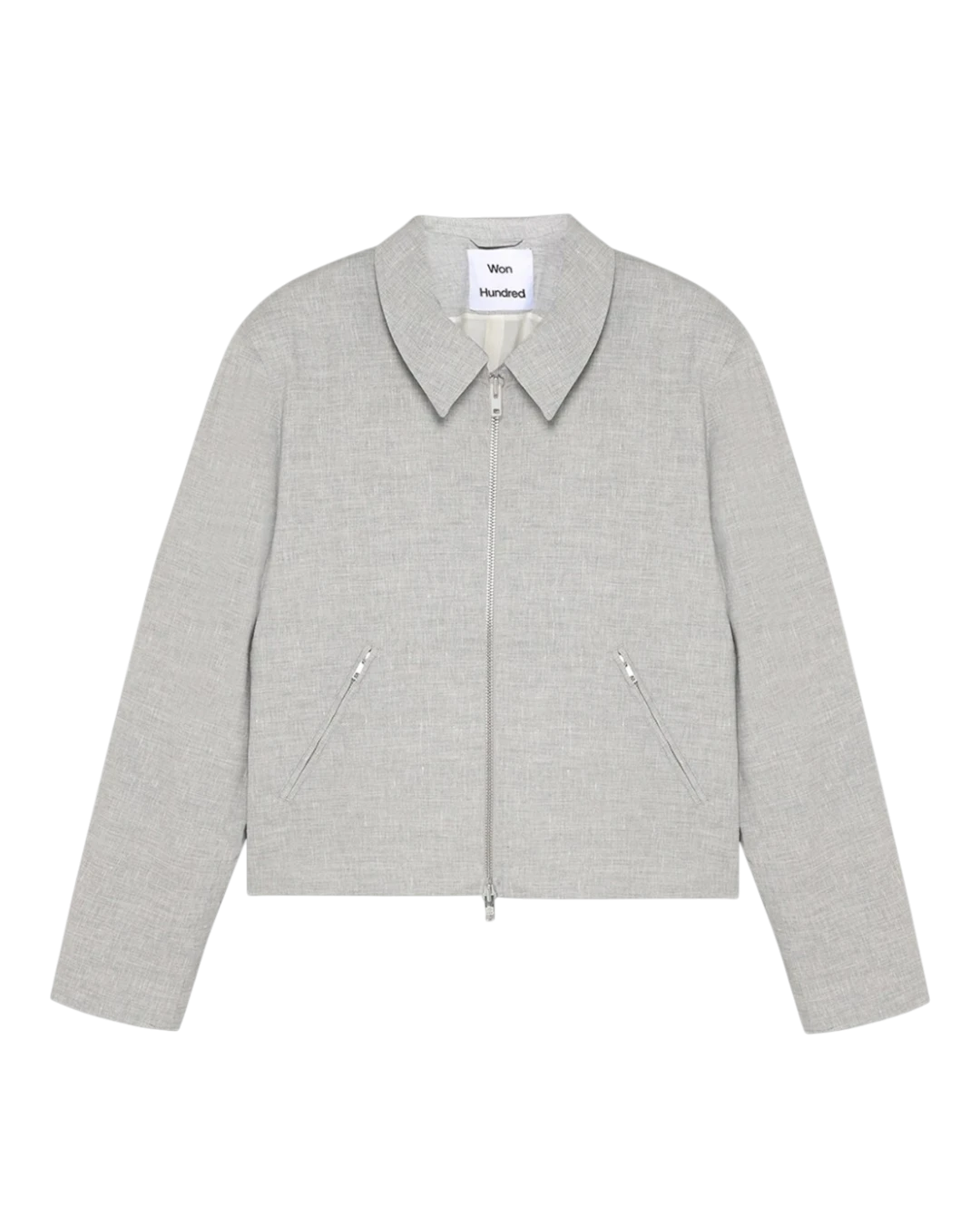 Won Hundred Dutton Jacket Light Grey Melange met regular fit bij Checkpoint Mol
