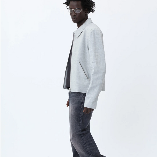 Stofdetail van Won Hundred Dutton Jacket Light Grey Melange