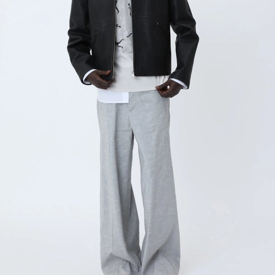 Won Hundred Eron Trousers Light Grey Melange gecombineerd in een moderne herenoutfit