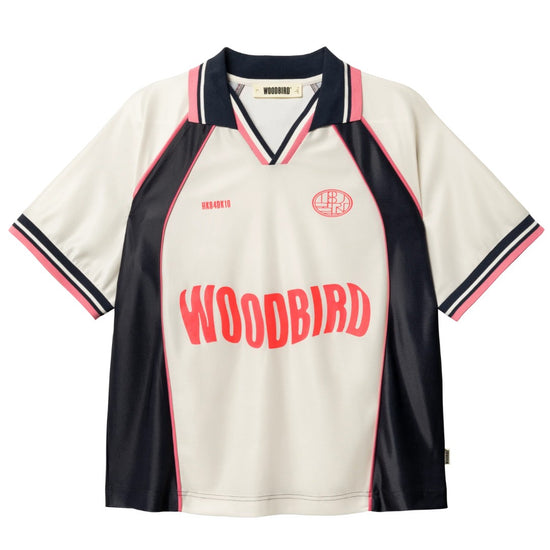 Woodbird WBWaka S/S Sports Polo in Off White-Navy bij Checkpoint Mol